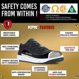 KPR I886 Waterproof Safety Work Shoes - Black
