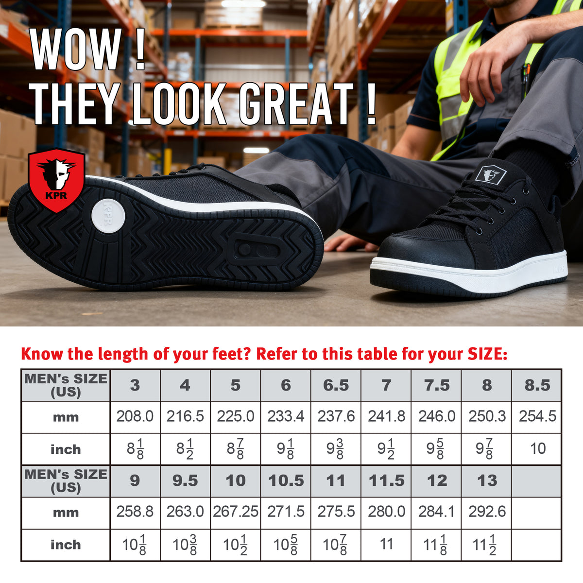 KPR I886 Waterproof Safety Work Shoes - Black